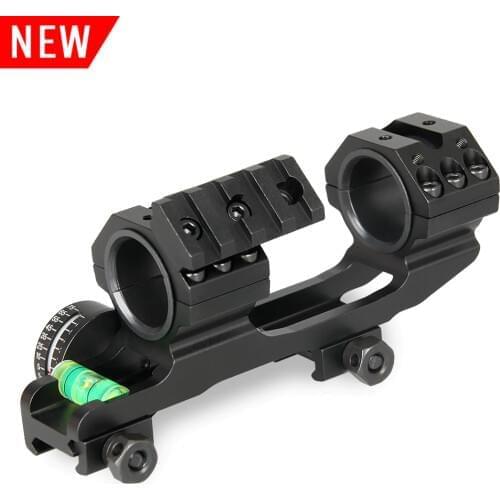 PPT Tactical 24.5MM 30MM Cantilever Weaver Forward Reach Dual Ring Scope Mount With Level Buble Rail for Rifle Scope OS24-0187
