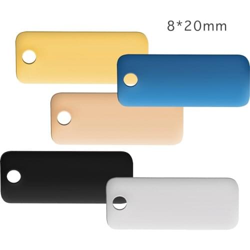 20pcs/lot Rectangular Tags 304 Stainless Steel Accessory Jewelry 1.2mm Thickness Multicolor For Jewelry Making