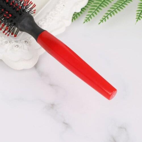 Women Girls Plastic Roll Round Curly Hair Comb Cylinder Pear Flower Round Hairdressing Massager Brush Beauty Salon Styling Tool