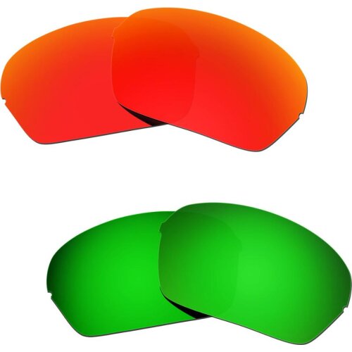 HKUCO For Half X Sunglasses Replacement Polarized Lenses 2 Pairs Red&Green