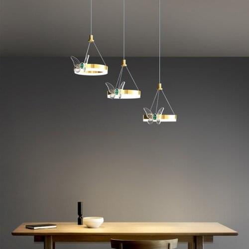 LED light luxury modern restaurant chandelier dining room chandelier butterfly elements