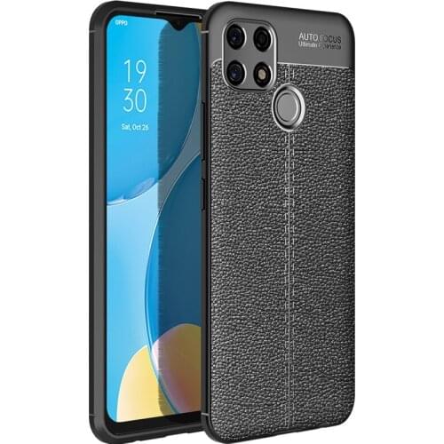 Litchi Texture Leather PU Silicone Soft Case for OPPO A30 Full Cover Shockproof Bumper Case Shell