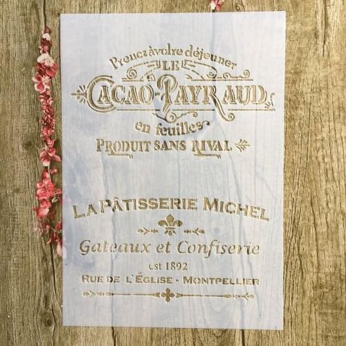 A4 29 * 21cm CACAO PAYR AUD DIY Stencils Wall Painting Scrapbook Coloring Embossing Album Decorative Paper Card Template