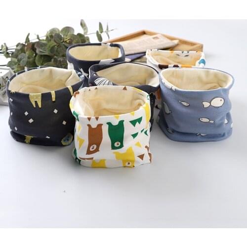 Thicken Baby Warm Cartoon Winter Childrens Scarf Girls Bib Cotton Dinosaur Neck Gaiter Autumn Kids Korean O Collar Ring Snood
