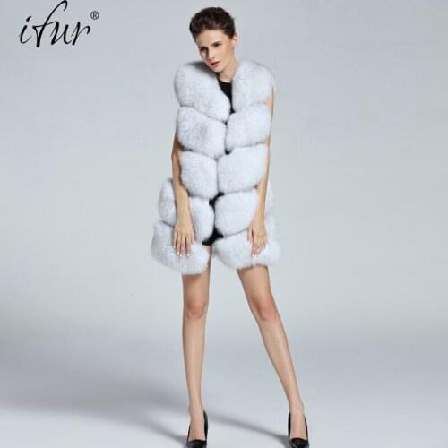 Natural fox fur long vest New fashion real fox fur gilet winter high quality women real fox fur coat A380-009
