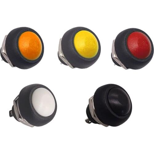 1Pcs 2Pin Mini Switch 12mm 1A waterproof switch pbs33b 12v momentary Push button Switch reset Non-locking pbs-33b