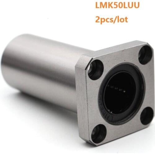 2pcs/lot LMK50LUU Long Type Rectangular Flange Linear Bearing CNC Linear Bush for 3D printer parts