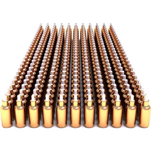 20ml Wholesale high-grade empty golden glass dropper bottles perfume refillable cosmetics Essential Oil bottles