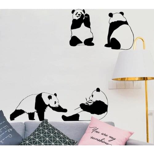 3D Lovely Animal Giant Panda Wall Stickers For Kids Baby Rooms Wallpaper Home Decor Bedroom Art Mural Children Gifts Wall Decals