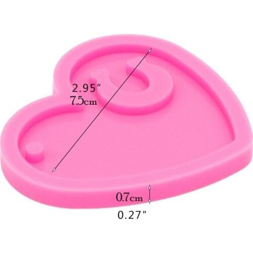 Keychain Epoxy Resin Mold Shiny Glossy Heart and Horseshoe Keyring Pendant Casting Silicone Mould DIY Crafts Decorations Jewelry