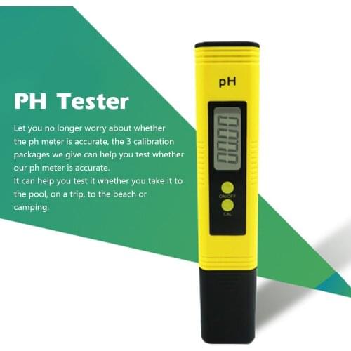 Digital PH Meter Pen Tester Water Quality Monitor Tester PH Meter PH Measurement Digital Display for Aquarium Pool Water Monitor