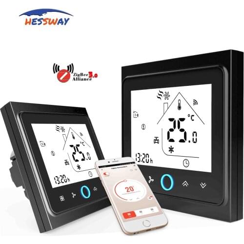 Cooling heating digital programmable room thermostat for zigbee relay module Bridge TUYA smart device