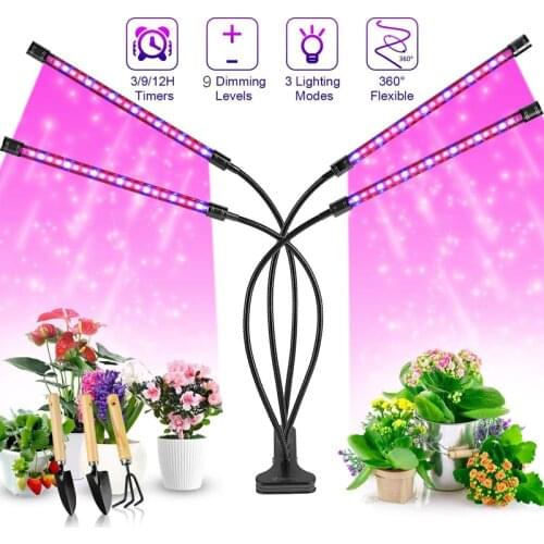 4 Heads LED Grow Light USB Power Phyto Lamp 360 Degrees Flexible Clip Full Spectrum For Plants Seedlings Flower Home Tent