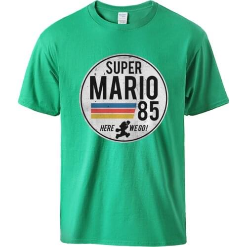 Super Mario 85 Tshirt Man Cool Summer Retro Top 100% Cotton Tshirts 2021 Male Short Sleeve Loose Fit Pullover Crewneck Top Tee