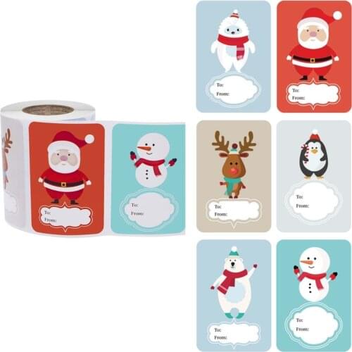 250pcs Adhesive Christmas Gift Name Tags XMAS Stickers Present Seal Labels Decor