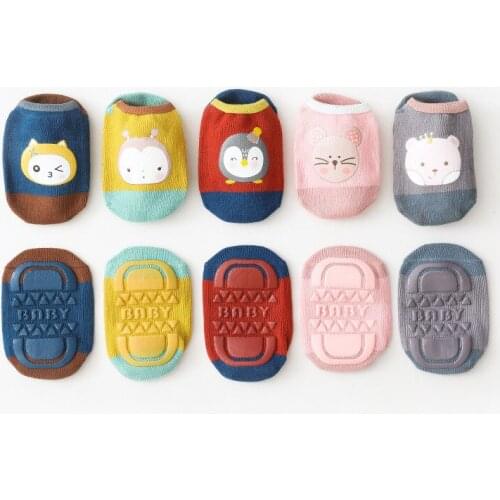 Summer Childrens Floor Socks Cartoon Baby Socks for Girls Boys Cotton Socks with Rubber Soles Non-slip Toddler Socks Boat Socks