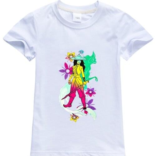 Disney Summer Kids T Shirt Raya and The Last Dragon Printing Clothes Cartoon Figures Clothing Boys Girls Toddler Tops Infant Tee