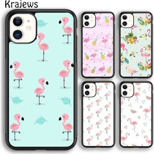 Krajews Animal Flamingo Soft Phone Case Cover For iPhone 5 SE 6s 7 8 plus X XR XS 11 12 pro max Samsung Galaxy S8 S9 S10