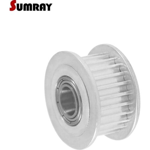 SUMRAY 3M 32T Idler Pulley with teeth Bore 5/6/8/10/12/15mm Bearing Stepper Pulley Width 11/16mm Tooth Belt Idler Pulley