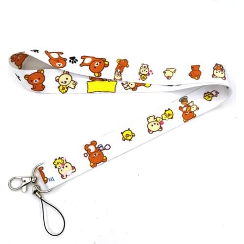 Cartoon Bear Keychain Lanyard For Keys ID Card Gym USB Badge Holder Neck Straps DIY Hang Rope Mobile Phone Accessories