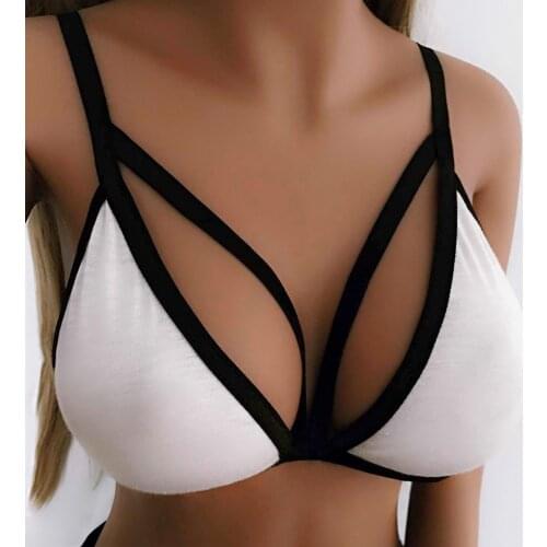 New Solid Color Simple Underwear Bra Women Sexy Hollow Out Lingerie Bralette Thin Comfortable Wire Free Push Up Bras