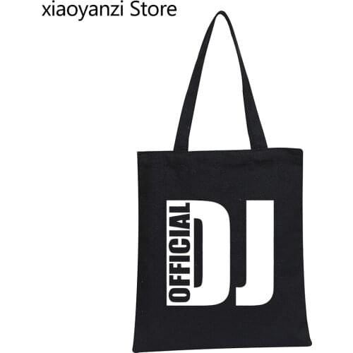 Official DJ Shoulder Bags The New Cheap Add Your Text Print Eco Reusable Shopping Bags Shopper Bag Canvas Tote Bag SL-3990-004