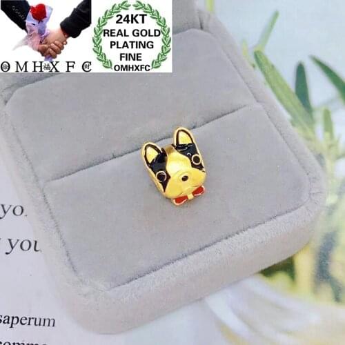 OMHXFC Jewelry Wholesale YM247 European Fashion Fine Woman Man Party Birthday Wedding Gift Dog 24KT Gold DIY Accessories Beads