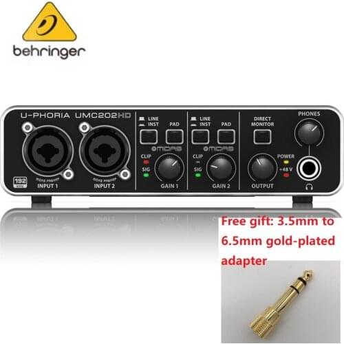 Original BEHRINGER Audio Interface Microphone Headphone Amplifier Recording Sound Card