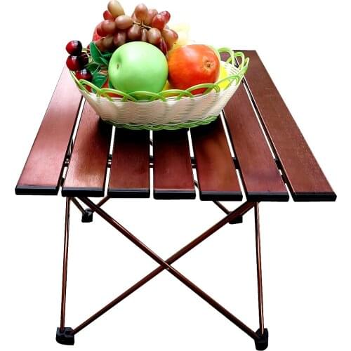 Portable Brown Folding Table Camping Fishing Hiking Table 7075 Aluminum Alloy Table