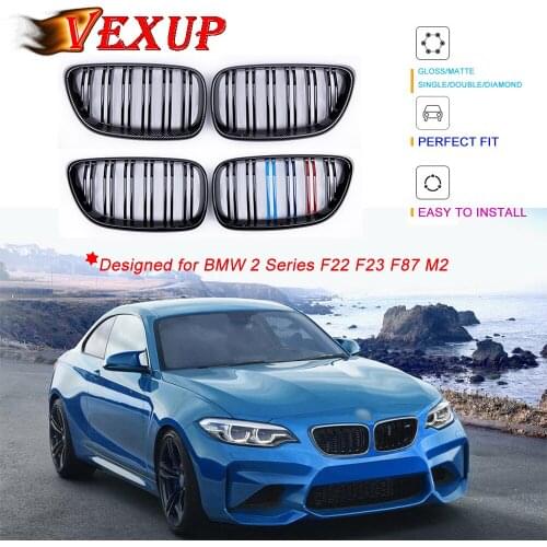1Pair Color/Gloss Black/Matte Black Car Front Bumper Kidney Grill Grilles for BMW 2 Series F22 F23 F87 M2 Car Styling Accessory