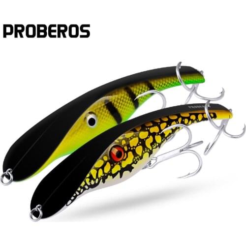 PROBEROS Pencil Fishing Bait 3D Lifelike Eye Crankbait 44g/14.5cm Artificial Minnow Hard Lure with 2/0# Hook Bass Tackle