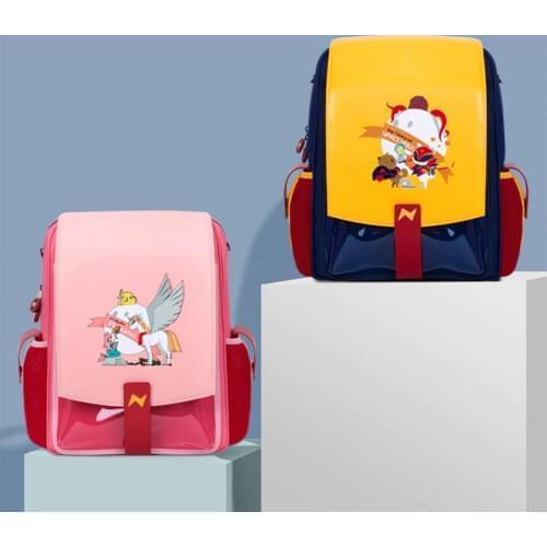 NOHOO Primary School Bag Orthopedic Backpack For Girls Boys Waterproof PU Large capacity Kids School Backpack for Teenage Girl