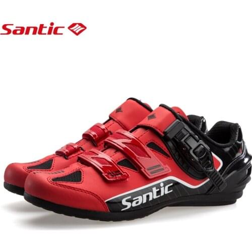 Santic Men Cycling Shoes Unlocked Reflective Road Bicycle Shoes Breathable Rubber Outsole EUR 39-45 WMS18005