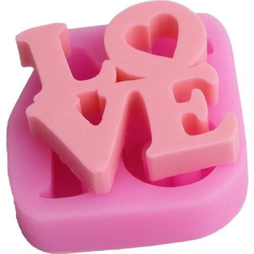3D Love Word Shape Silicone Soap Mold Cake Molds Fondant Chocolate Candy Baking Mould DIY Handmade Craft Soap Mold Baking Tools