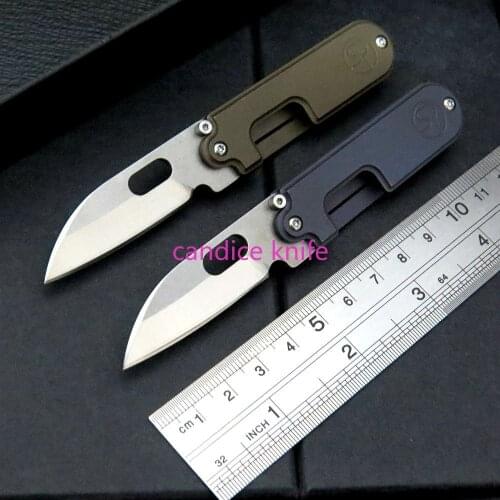High Quality SERGE Bean S35VN 100% 61HRC Stonewashed Blade Titanium Handle Pocket Knife Keychain Folding Gift Knife for Man 1pcs