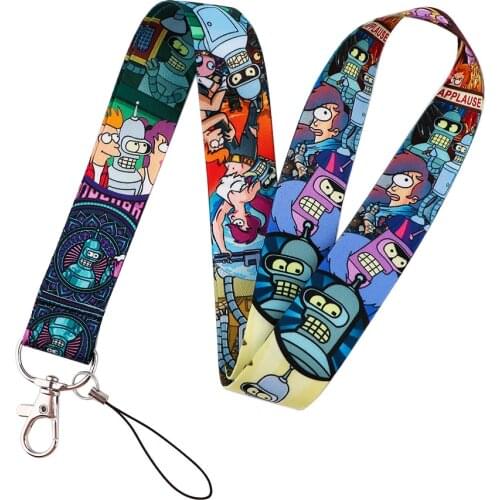 YL283 Anime Funny Neck Straps lanyard Car Keychain ID Card Pass Gym Mobile Phone Key Ring Badge Holder Accessories