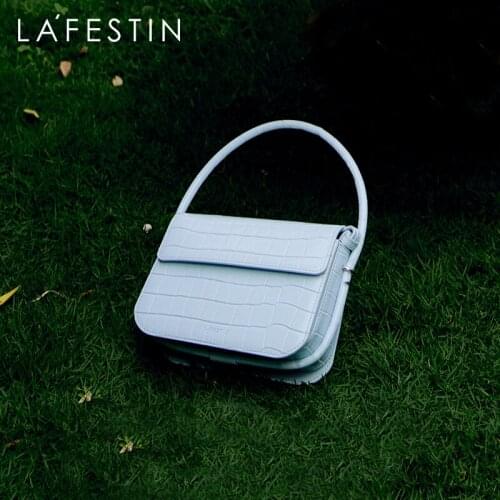LA FESTIN Luxury Designer Handbag for Women 2021 New Fashion Shoulder Crossbody Bags Crocodile Pattern Top Handle Leather Bag