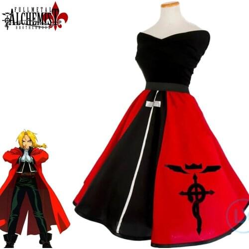 Anime Fullmetal Alchemist Cosplay Costume Edward Elric Women lolita Dress Kimono Cosplay Costume Cutome-Made Halloween
