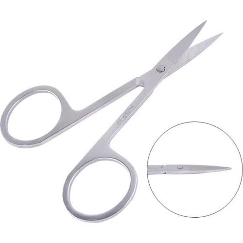 1PC Professional Stainles Nails Eyebrow Nose Eyelash Cuticle Trimmer Epilator Scissor Manicure Tool Curved Pedicure Scissors