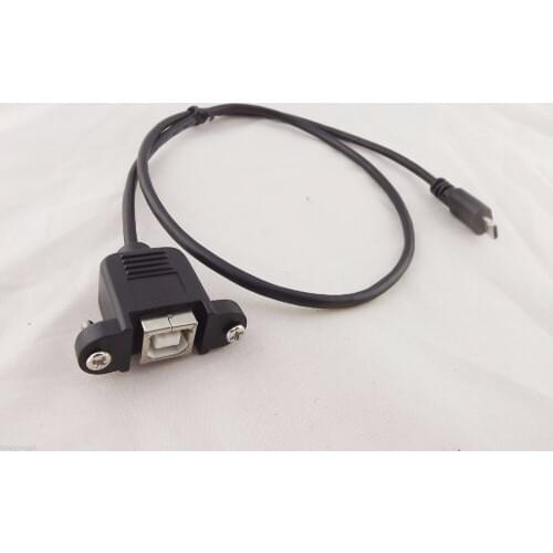 10pcs USB 2.0 B Female Socket Printer Panel Mount To Micro USB 5 Pin Male Cable 30cm 50cm