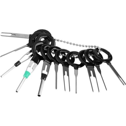 11pcs Car Wire Harness Plug Terminal Extraction Pick Connector Crimp Pin Back Needle Remove Tool Set