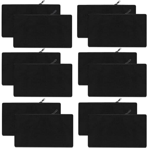 12Pcs Blank Canvas Zipper Bags, 7.87 X 5.5 Inch Multipurpose Makeup Bags For Vinyl DIY Crafts, Party Gift, Pencil Bag