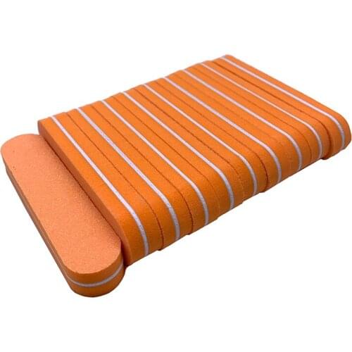 20Pcs/lot Sponge Nail File Straight Mini Polish Grit 100/180 Cuticle Remover Sandpaper Washable Professional Buffing Nails Tool