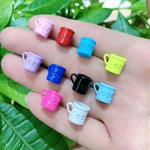 20Pcs New Arrival Fashion Rainbow Enamel Multicolor Tea Coffee Cup Jewelry Charms DIY Finding