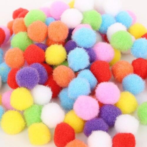 200/500pcs Pompoms 8mm 10mm high elastic mixed Pompom Balls Fluffy for kids DIY Home Decor Sewing Garment Handcraft