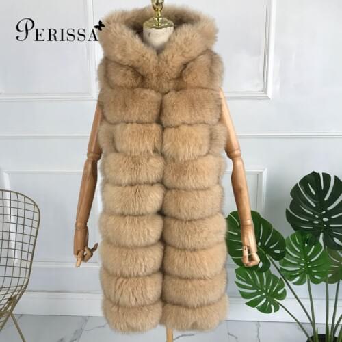 Luxury Womens Vest Natural Fox Fur Coat High Quality Outwear Winter Thick Warm Fashion Sleeveless Jacket Waistcoat