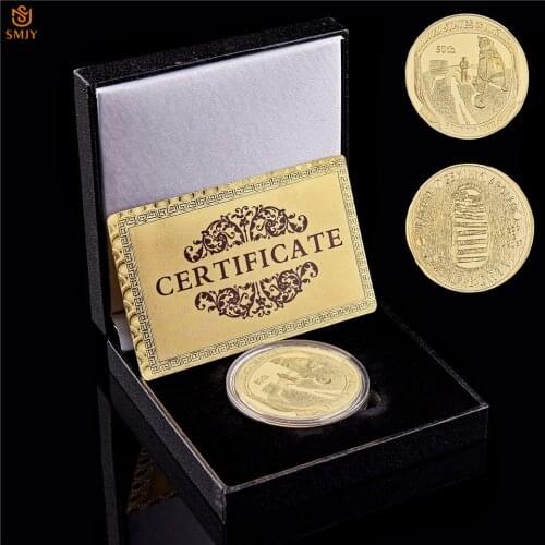 2019 USA Apollo 11 Moon Landing Mercury Gemini 50th Anniversary Celebration Gold/Silver-Plated Collectible Coin W/Luxury Box