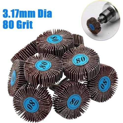 5-10pcs 80 Grit Louver Grinding Sanding Sandpaper Flap Wheel Discs 3.0mm Shank Shutter Polishing Wheel For Dremel Rotary Tools