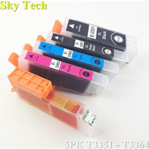 5PK 33XL Compatible Ink Cartridge For T3351 - T3364 , For Epson XP-530 XP-630 XP-635 XP-830 XP-540 XP-640 XP-645 XP-900