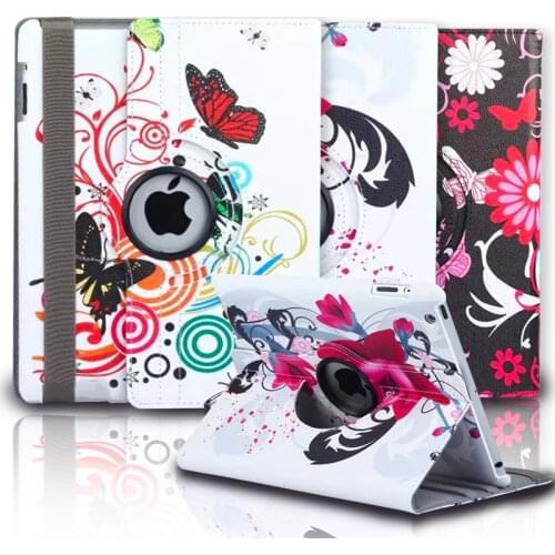 Painted Flower Case For iPad Mini 2 Mini 3 7.9'' 360 Degree Rotating Table Cover Pu Leather For iPad Mini 123 A1432 A1455 A1490